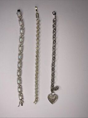 Three Silver Costume Bracelets